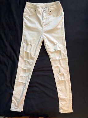 Balera Dance White Distressed Skinny Jeans